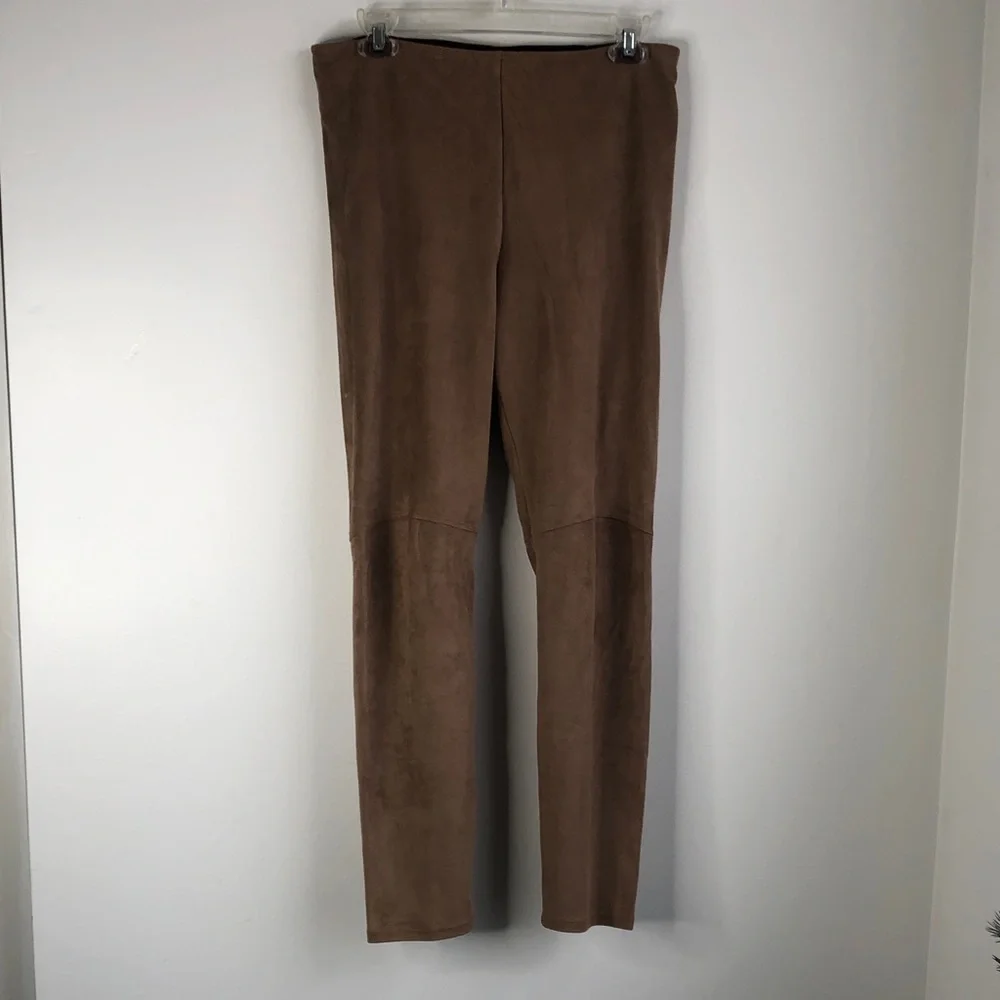 Lysse Ultra Control Tan Faux Suede Leggings - Picture 3 of 10